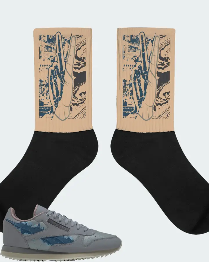 Reebok Classic Leather Ripple Sneaker Matching Cream Socks - Peace of mind