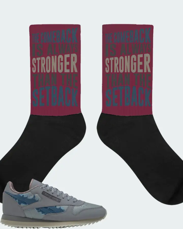 Reebok Classic Leather Ripple Sneaker Matching Maroon Socks - The Comeback