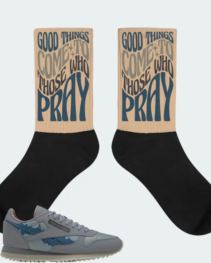 Reebok Classic Leather Ripple Sneaker Matching Cream Socks - Good Things Come To Those Who Pray