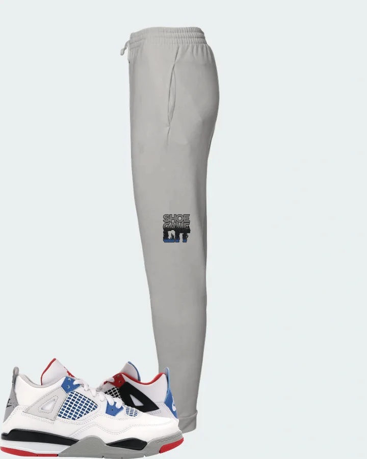 Jordan 4 Retro Sneaker Matching Grey Joggers - Shoe Game Lit Refreshed