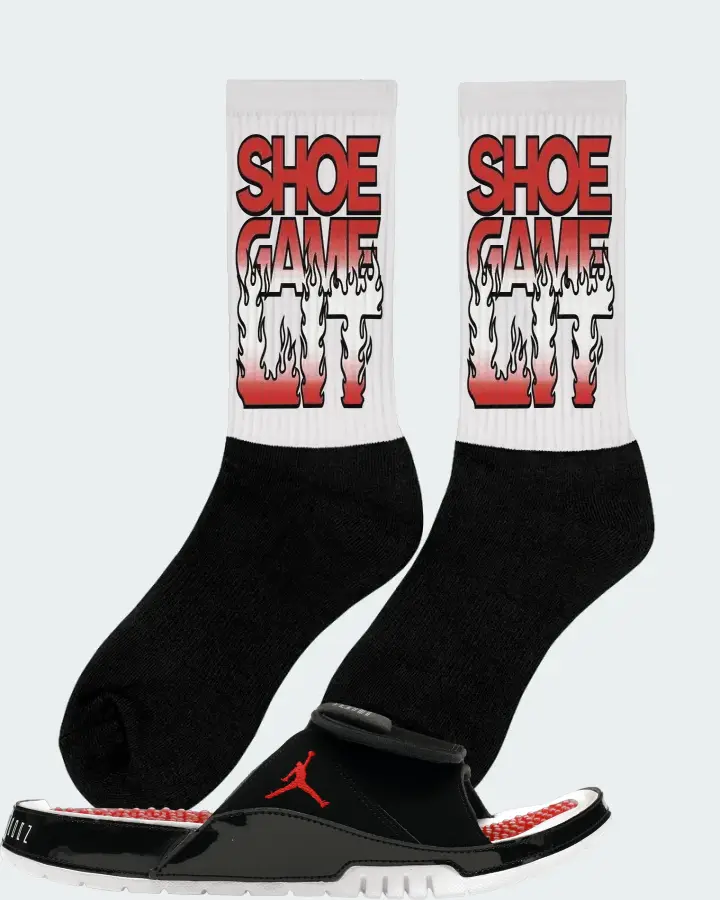 Jordan Hydro 11 Sneaker Matching White Socks (Shoe Game Lit Refreshed) - View 3