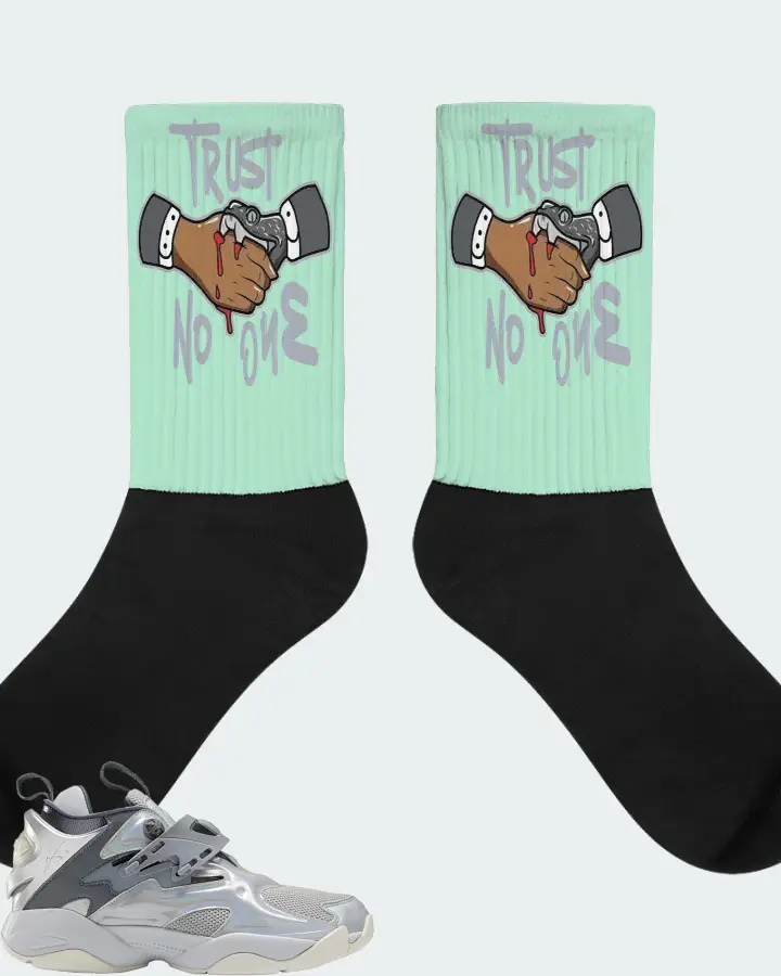 Reebok Pump Court Sneaker Matching Mint Socks - Trust No One