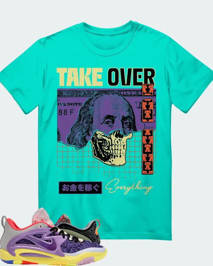 Nike KD 15 Sneaker Matching Teal T-Shirt - Take Over
