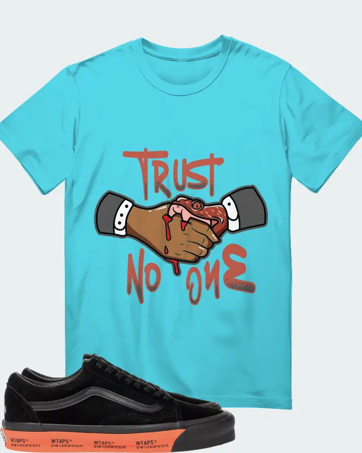 Vans Old Skool Sneaker Matching Turquoise T-Shirt - Trust No One