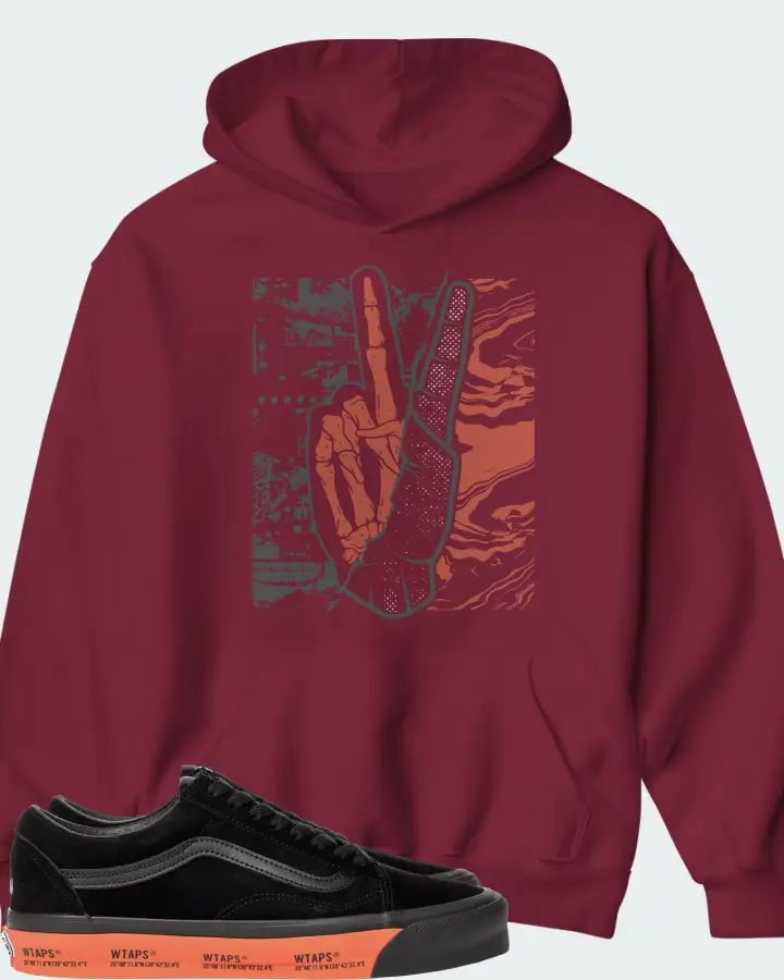 Vans Old Skool Sneaker Matching Maroon Hoodie - Peace of mind