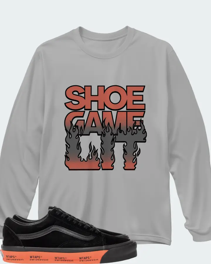 Vans Old Skool Sneaker Matching Grey Long Sleeve T-Shirt - Shoe Game Lit Refreshed