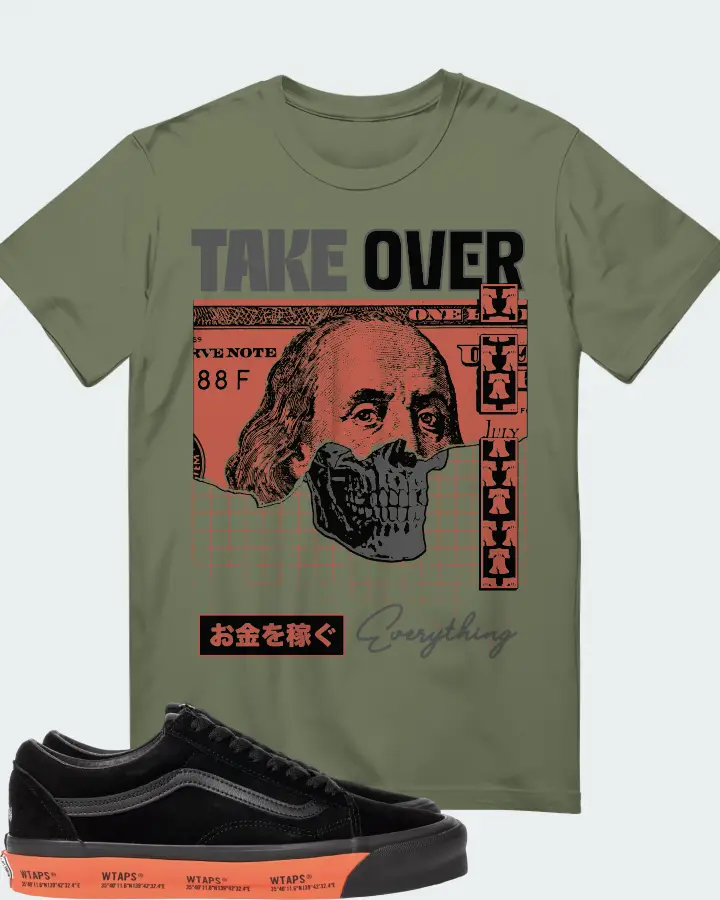Vans Old Skool Sneaker Matching Olive Gildan T-Shirt - Take Over
