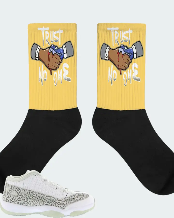Jordan 11 Retro Low IE Sneaker Matching Yellow Socks - Trust No One