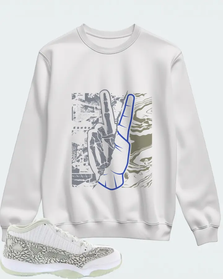 Jordan 11 Retro Low IE Sneaker Matching White Sweatshirt - Peace of mind