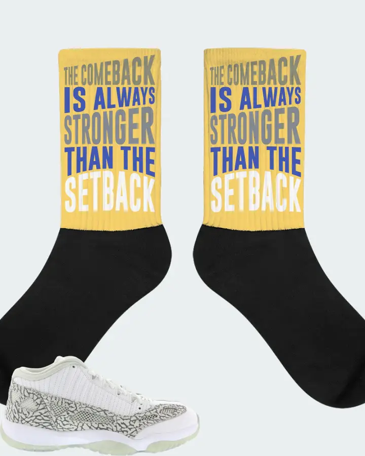 Jordan 11 Retro Low IE Sneaker Matching Yellow Socks - The Comeback