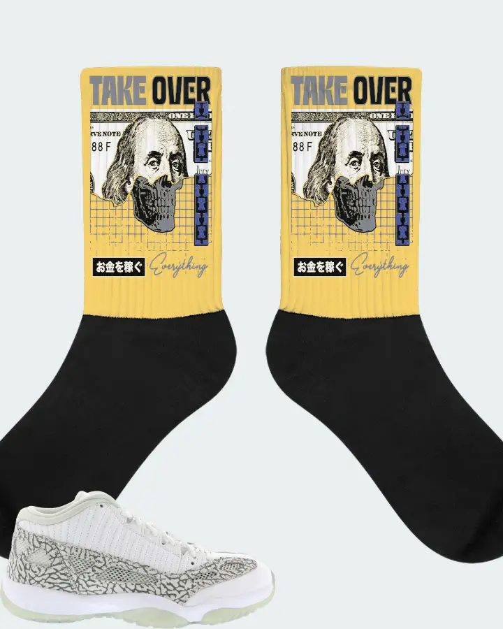 Jordan 11 Retro Low IE Sneaker Matching Yellow Socks - Take Over