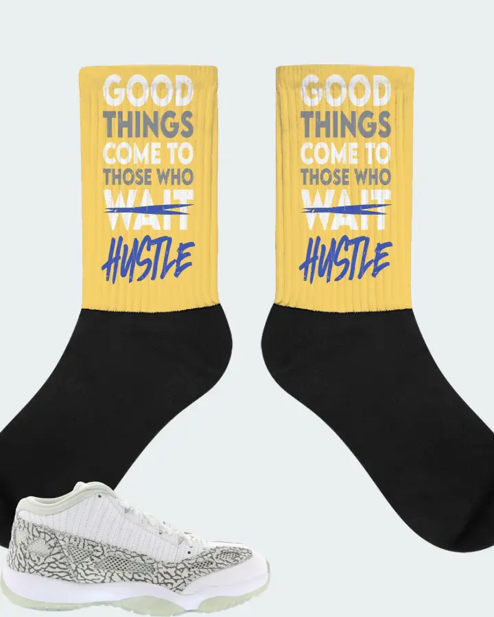 Jordan 11 Retro Low IE Sneaker Matching Yellow Socks - Good Things Come