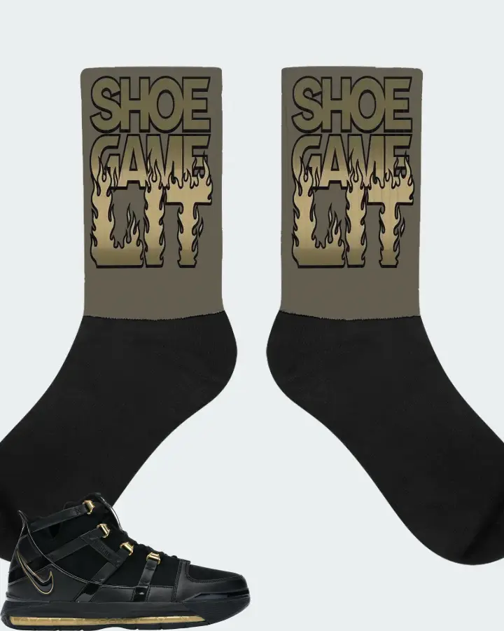 Nike LeBron 3 Sneaker Matching Army Green Socks - Shoe Game Lit Refreshed