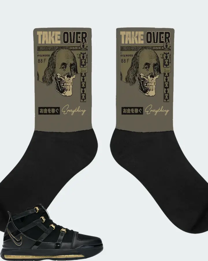 Nike LeBron 3 Sneaker Matching Army Green Socks - Take Over