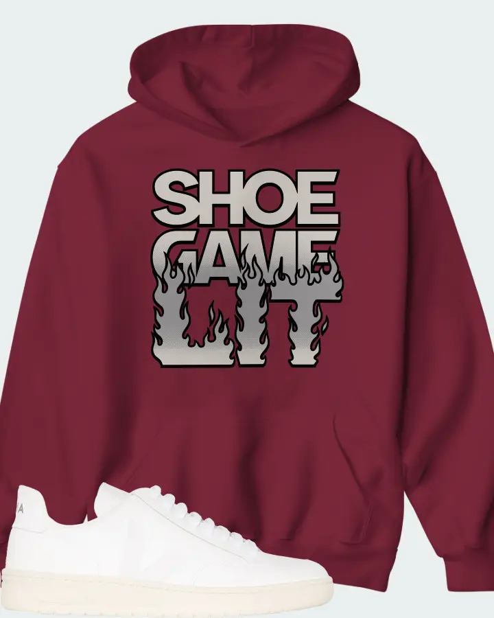 Veja V-12 Leather Sneaker Matching Maroon Hoodie - Shoe Game Lit Refreshed