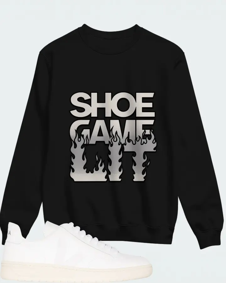 Veja V-12 Leather Sneaker Matching Black Sweatshirt - Shoe Game Lit Refreshed