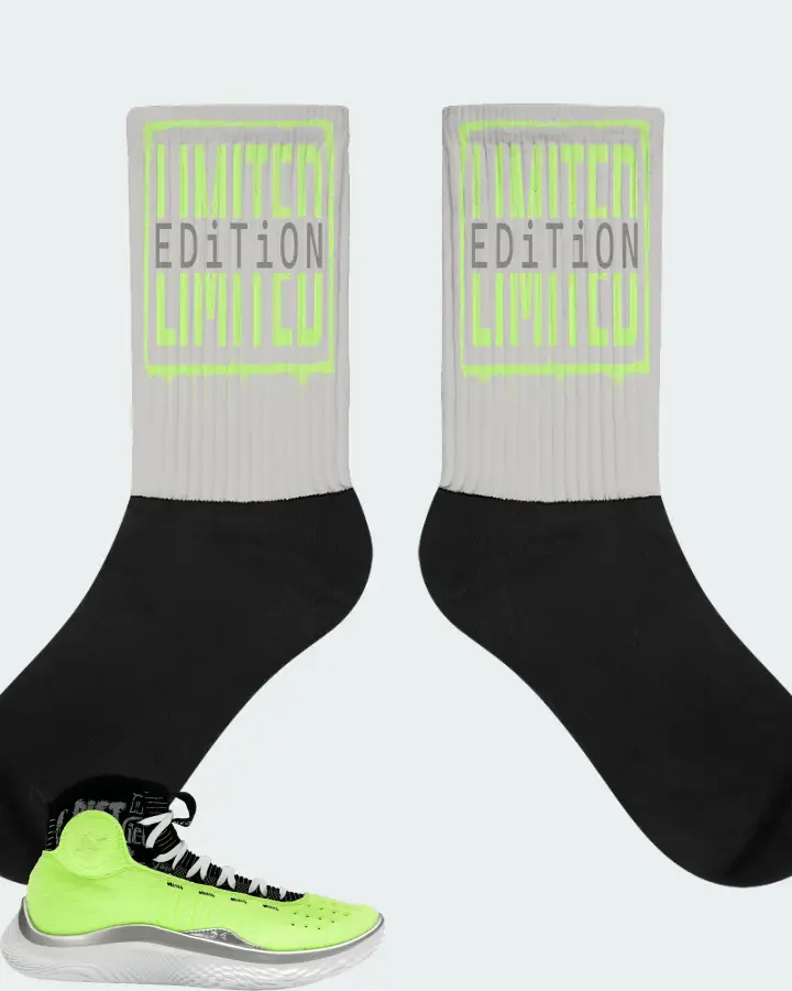 Under Armour Curry 4 Flotro Sneaker Matching Grey Socks - LIMITED EDITION