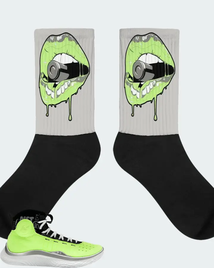 Under Armour Curry 4 Flotro Sneaker Matching Grey Socks - Kiss of Death