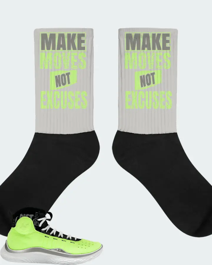 Under Armour Curry 4 Flotro Sneaker Matching Grey Socks - Make Moves Not Excuses