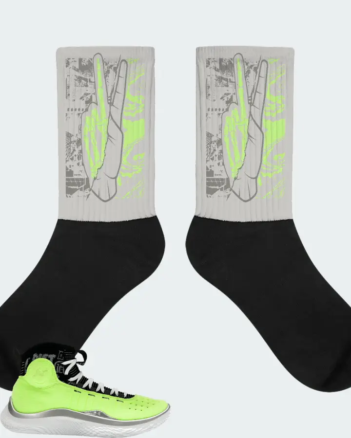 Under Armour Curry 4 Flotro Sneaker Matching Grey Socks - Peace of mind