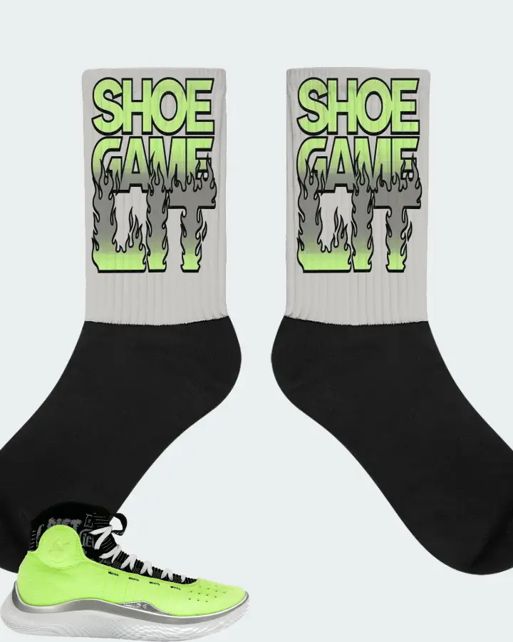 Under Armour Curry 4 Flotro Sneaker Matching Grey Socks - Shoe Game Lit Refreshed