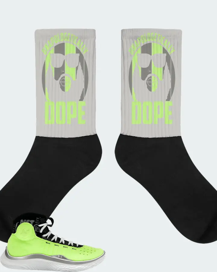 Under Armour Curry 4 Flotro Sneaker Matching Grey Socks - UNAPOLOGETICALLY DOPE Man