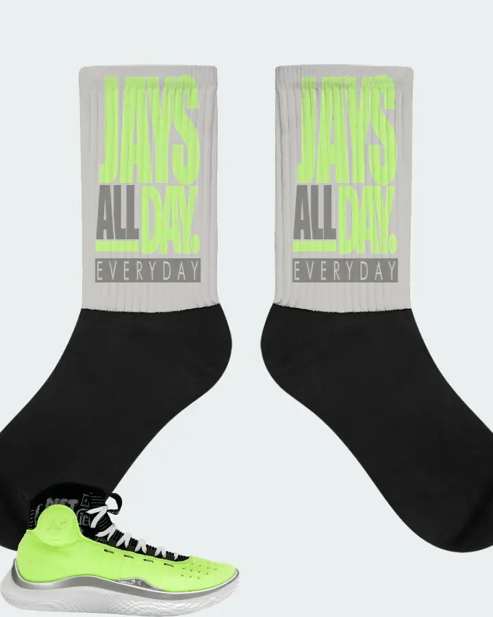Under Armour Curry 4 Flotro Sneaker Matching Grey Socks - Jays All Day