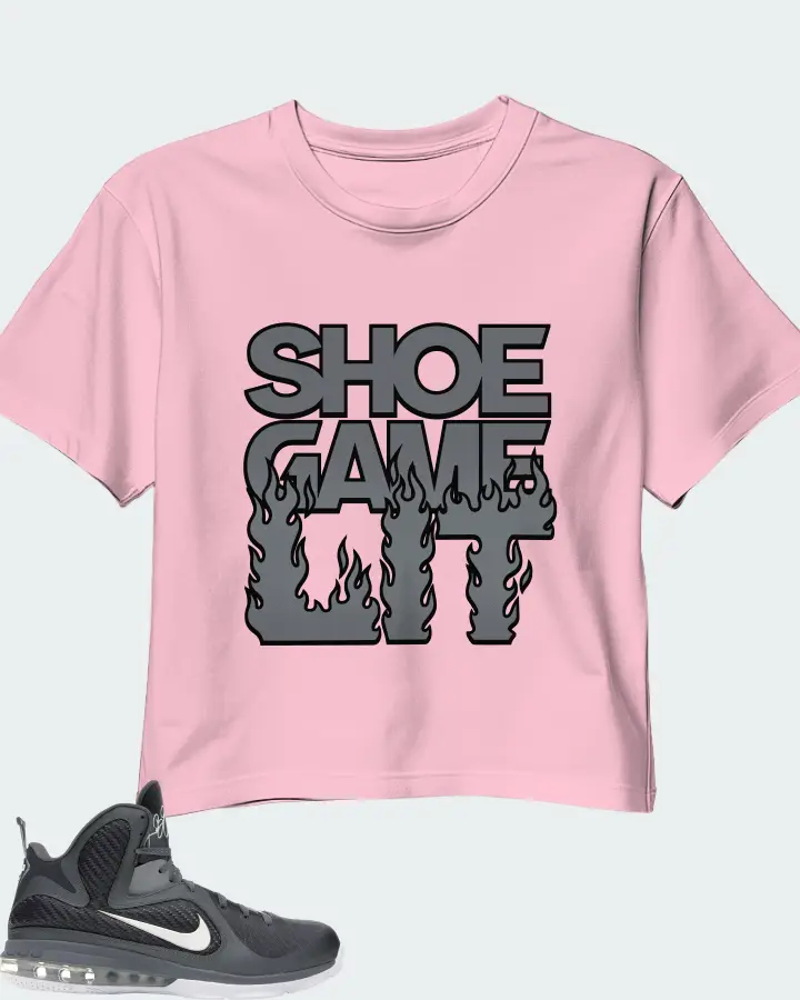 Nike LeBron 9 Sneaker Matching Pink Crop Top - Shoe Game Lit Refreshed