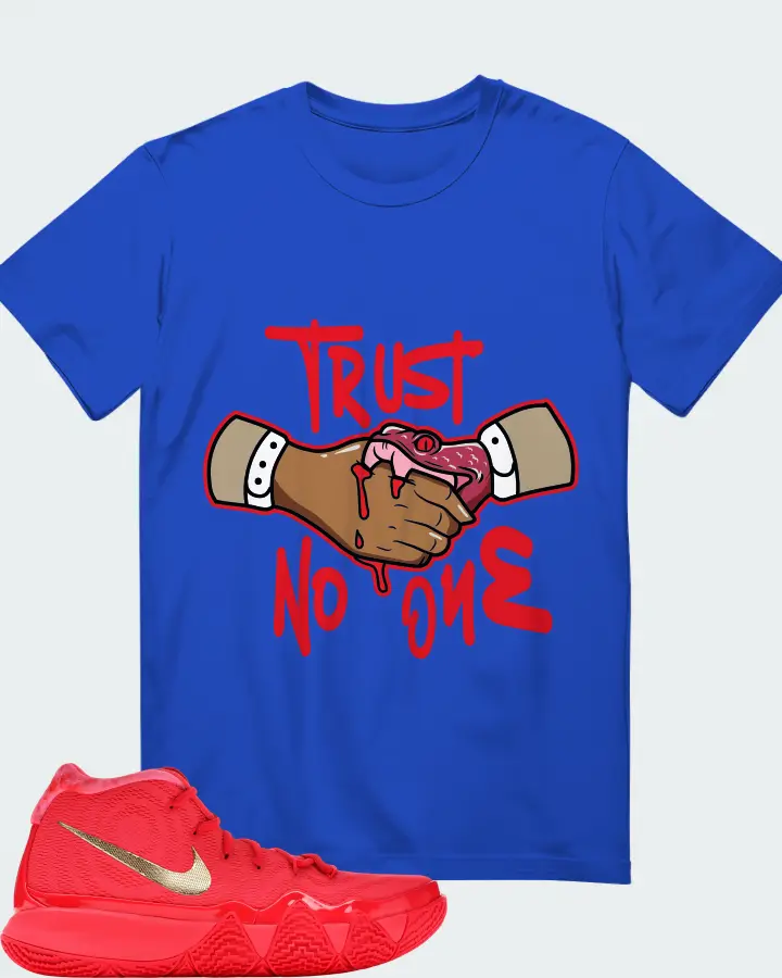 Nike Kyrie 4 Sneaker Matching Royal Blue T-Shirt - Trust No One
