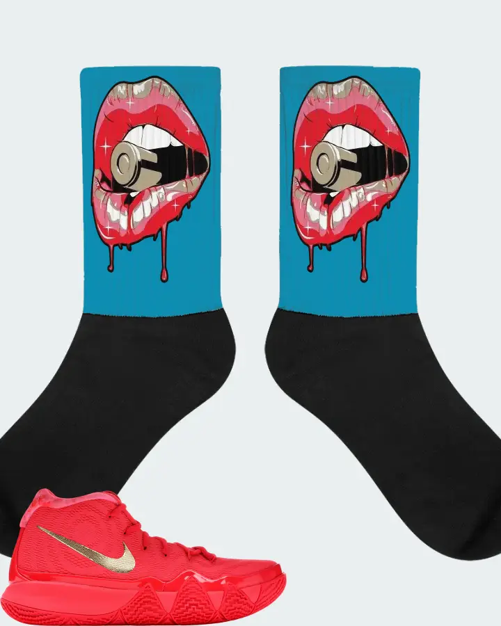Nike Kyrie 4 Sneaker Matching Aqua Socks - Kiss of Death