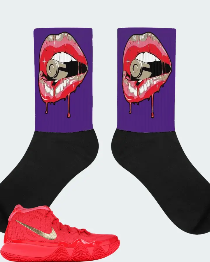 Nike Kyrie 4 Sneaker Matching Purple Socks - Kiss of Death