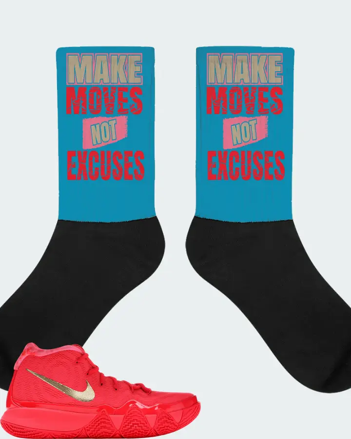 Nike Kyrie 4 Sneaker Matching Aqua Socks - Make Moves Not Excuses