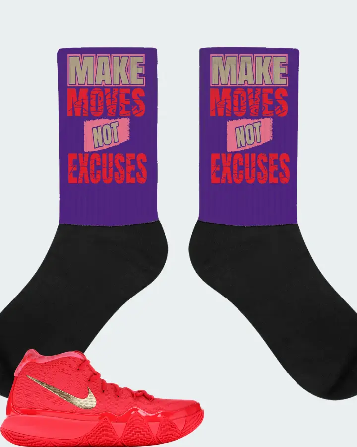 Nike Kyrie 4 Sneaker Matching Purple Socks - Make Moves Not Excuses