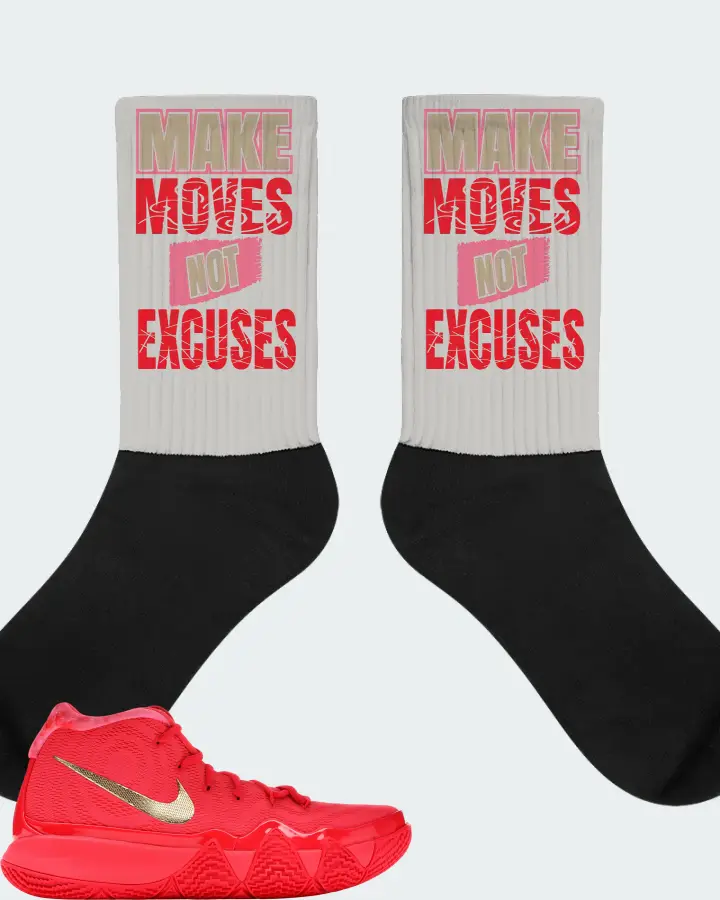 Nike Kyrie 4 Sneaker Matching Grey Socks - Make Moves Not Excuses
