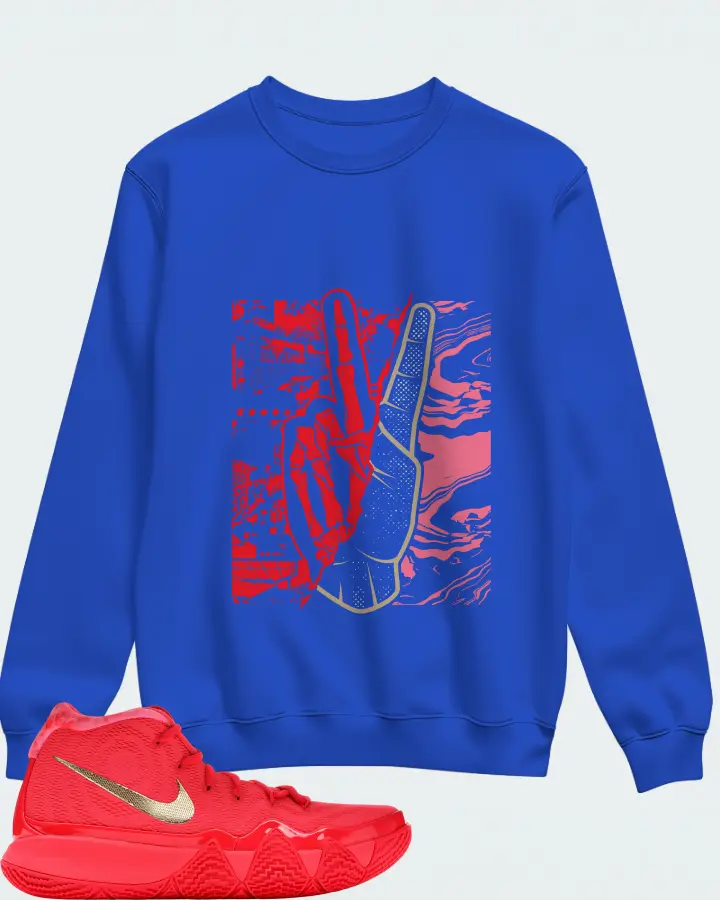 Nike Kyrie 4 Sneaker Matching Royal Blue Sweatshirt - Peace of mind