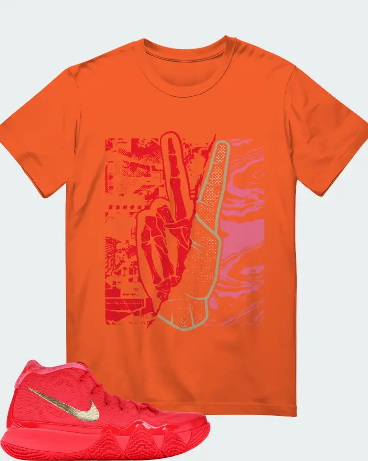 Nike Kyrie 4 Sneaker Matching Orange Gildan T-Shirt - Peace of mind