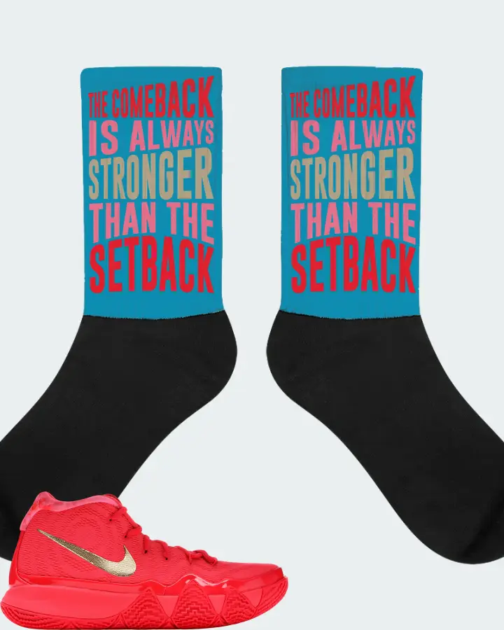Nike Kyrie 4 Sneaker Matching Aqua Socks - The Comeback