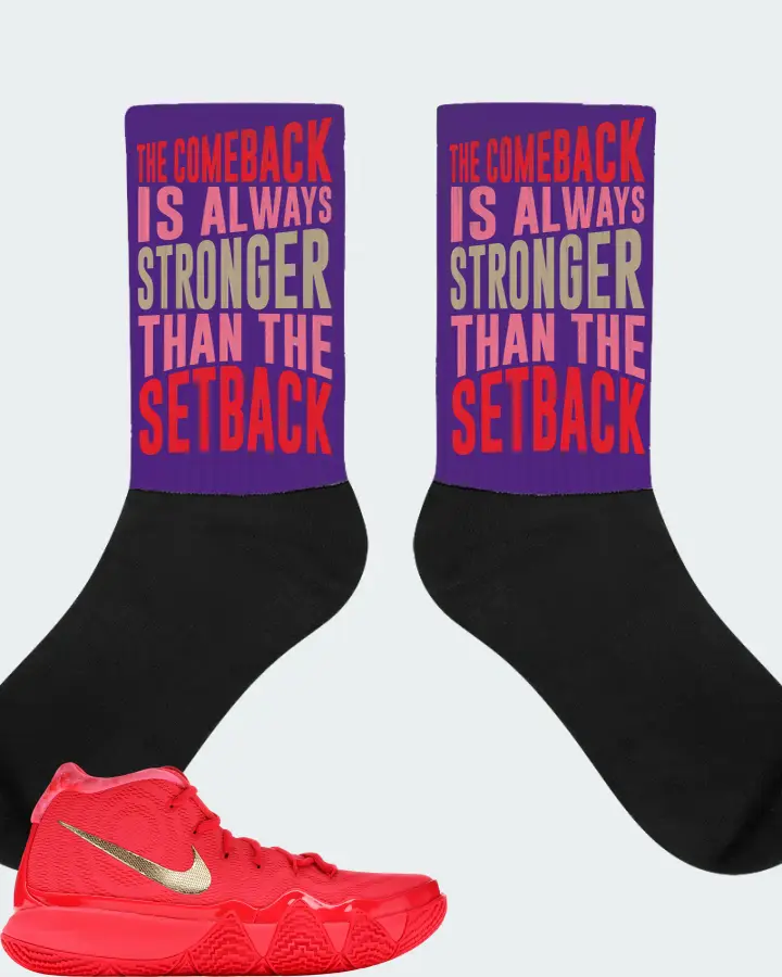 Nike Kyrie 4 Sneaker Matching Purple Socks - The Comeback