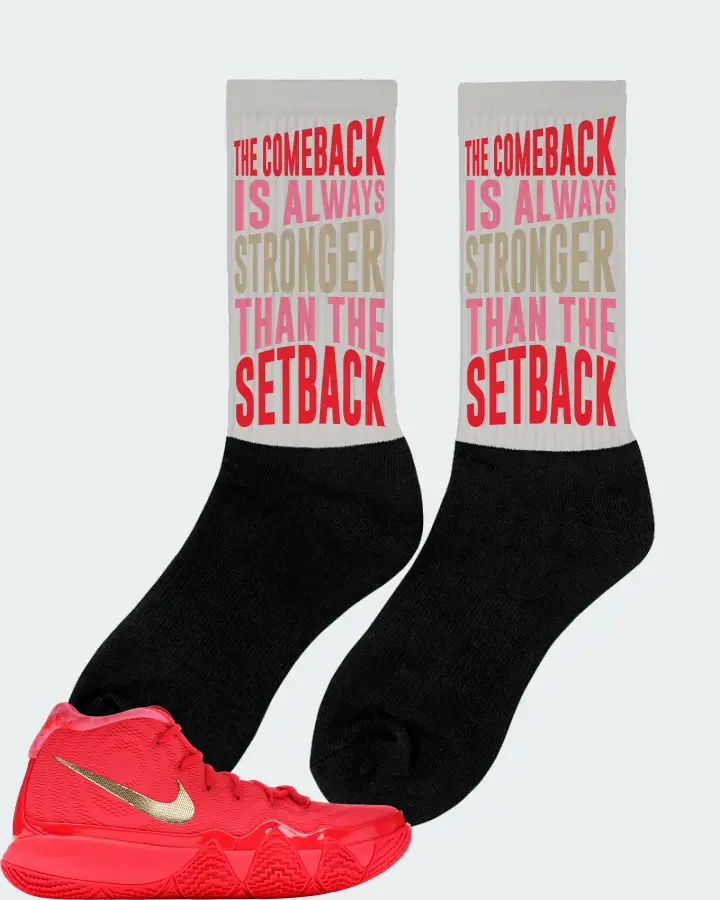 Nike Kyrie 4 Sneaker Matching Grey Socks (The Comeback) - View 3