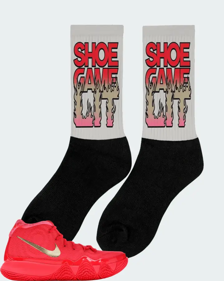 Nike Kyrie 4 Sneaker Matching Grey Socks (Shoe Game Lit Refreshed) - View 3