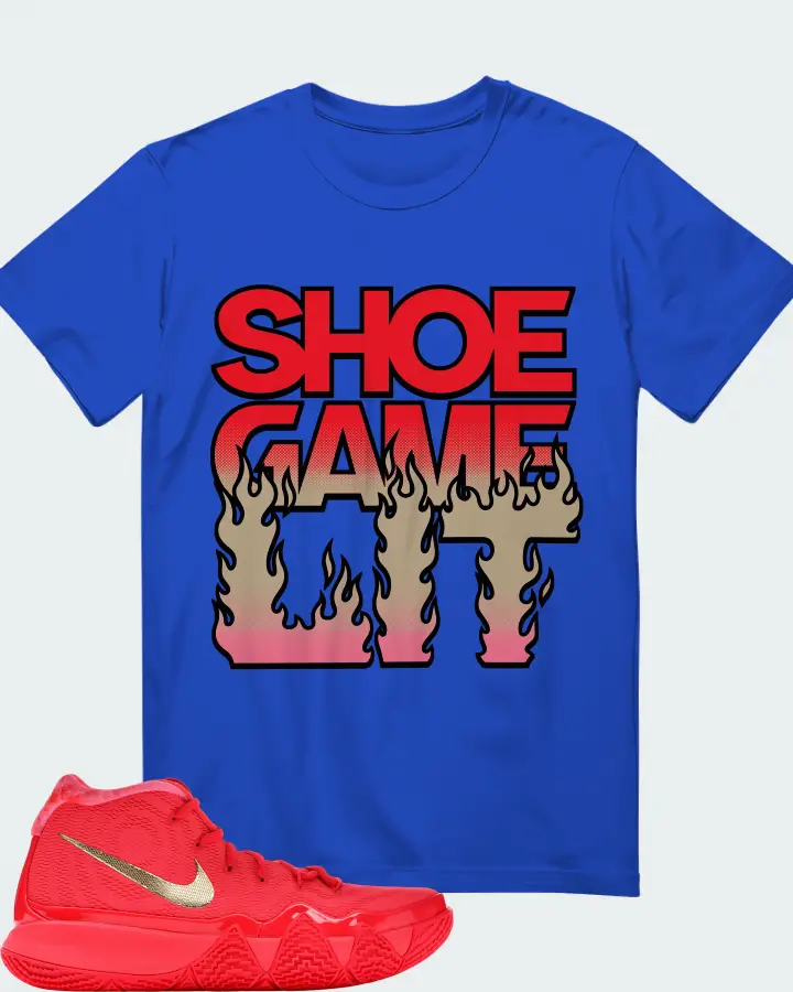 Nike Kyrie 4 Sneaker Matching Royal Blue T-Shirt - Shoe Game Lit Refreshed