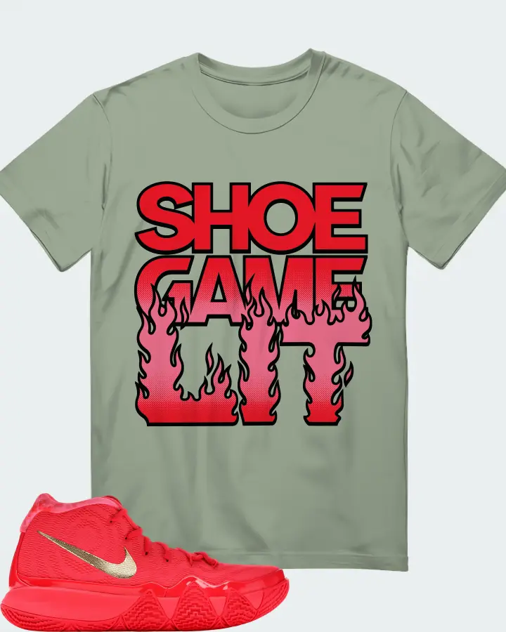 Nike Kyrie 4 Sneaker Matching Sage T-Shirt - Shoe Game Lit Refreshed