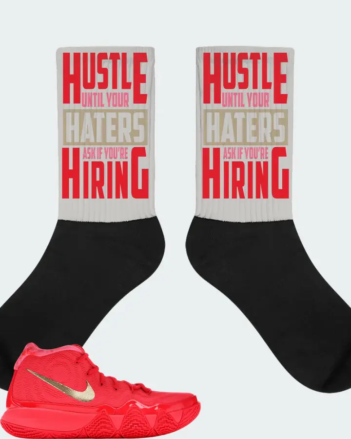 Nike Kyrie 4 Sneaker Matching Grey Socks - HUSTLE UNTIL YOUR HATERS