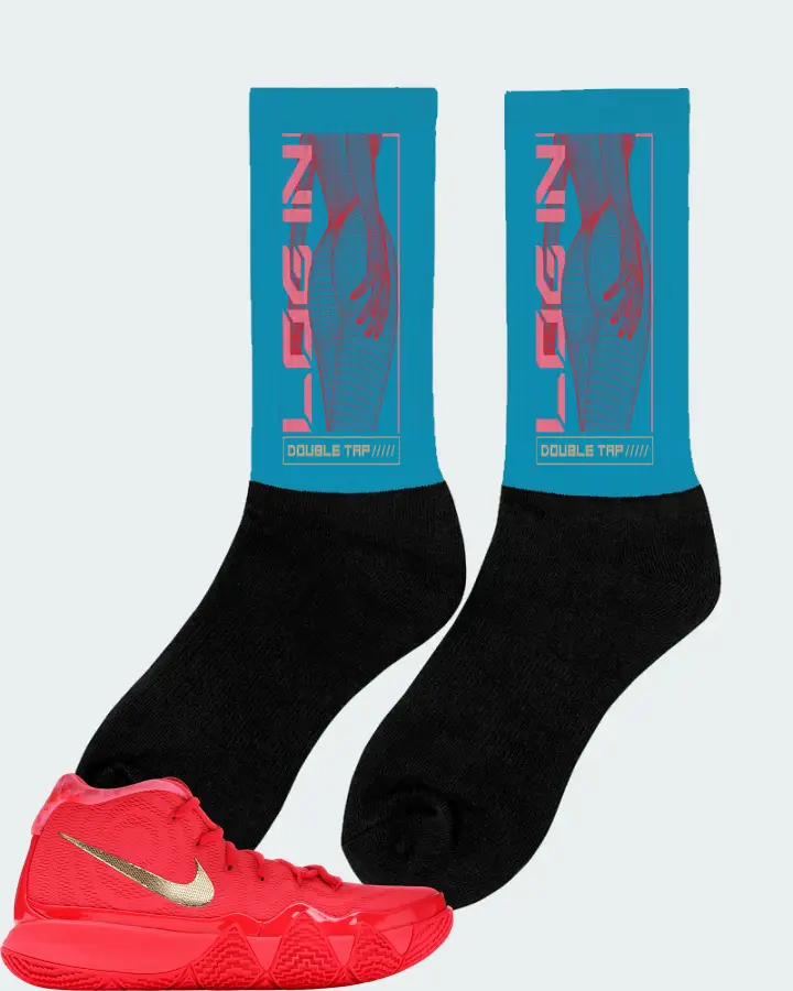 Nike Kyrie 4 Sneaker Matching Aqua Socks (LOGIN) - View 3