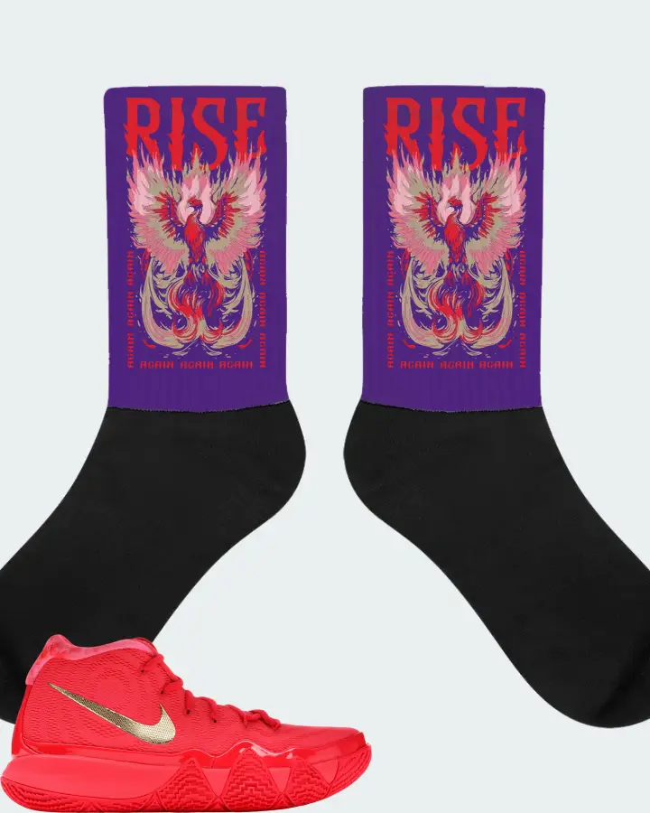 Nike Kyrie 4 Sneaker Matching Purple Socks - RISE