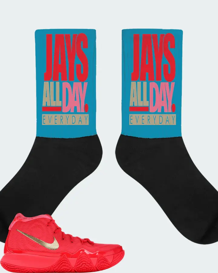 Nike Kyrie 4 Sneaker Matching Aqua Socks - Jays All Day
