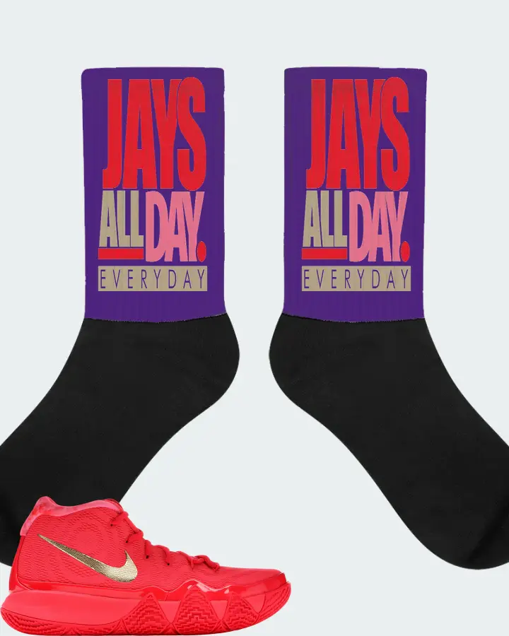 Nike Kyrie 4 Sneaker Matching Purple Socks - Jays All Day