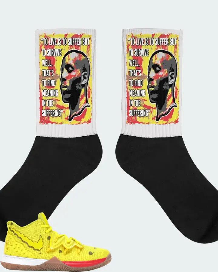 Nike Kyrie 5 Sneaker Matching White Socks - DMX Suffer Quote