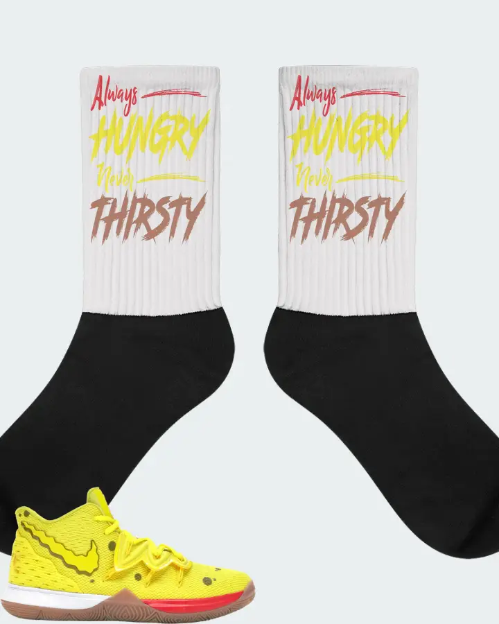 Nike Kyrie 5 Sneaker Matching White Socks - Always HUNGRY Never THIRSTY