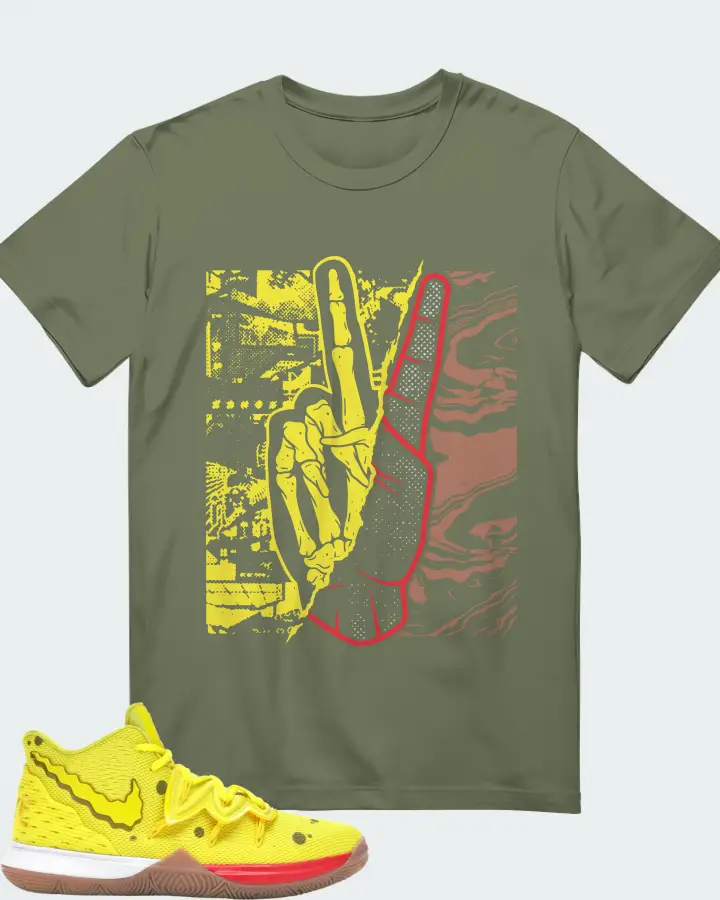 Nike Kyrie 5 Sneaker Matching Olive Gildan T-Shirt - Peace of mind